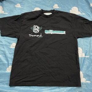 HTF Diamond Supply Co x BE@RBRICK T-Shirt Black Logo Collab Streetwear USA Small